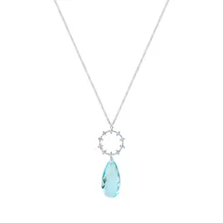 Colar Prata Leve Essence Gota Azul