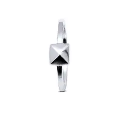 Anel Prata Spike Quadrado Pequeno