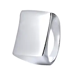 Anel Prata Liso Quadrado