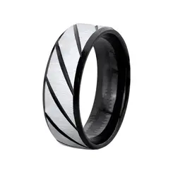 Anel Aço Carbonado Masculino Trabalhado