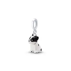 BERLOQUE PRATA ART COLECTION CACHORRO BULDOGUE FRANCÊS RESINADO
