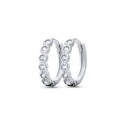 Brinco Prata Argola Com Zircônias