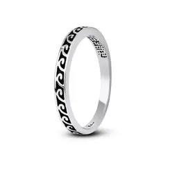 Anel Prata Envelhecido Trabalhado