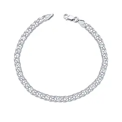 Pulseira Prata Masculina Grumet 21cm 7mm