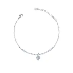 Pulseira Prata Leve Precious Coração Com Zircônias