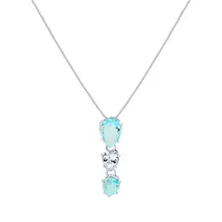 Colar Prata Leve Precious Gotas Blue