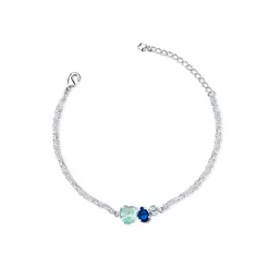 Pulseira Prata Leve Precious Colors Blue