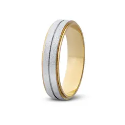 Aliança De Ouro Amarelo e Ouro Branco 18K Sempre Presente (unidade)