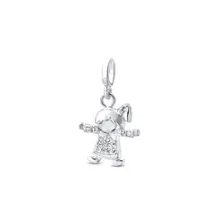 Pingente Prata Menina Zircônia