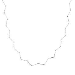 Choker Prata Leve Com Extensor Malha Zig Zag