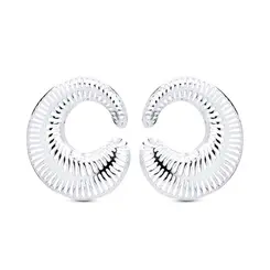 Brinco Prata Leve Espiral Liso Medio