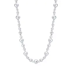 Choker Prata Leve Bolinhas Intercaladas