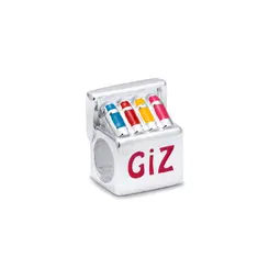 Berloque Prata Art Collection Infantil Caixa De Giz Esmaltado