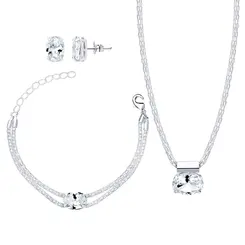Conjunto Prata Leve Precious Maxi Zircônia