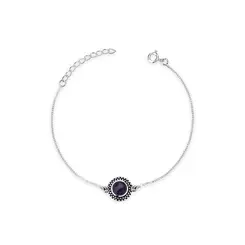 Pulseira Prata Redonda Ametista