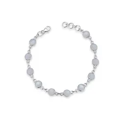 Pulseira Prata Redonda De Pedra Da Lua