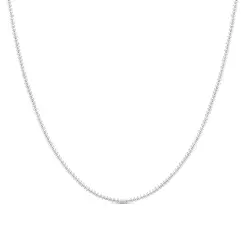 Corrente Prata Feminina Malha Catena Fasc 38 cm + 5cm Extensor