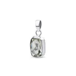 Pingente Prata Pedra Natural De Amestista Verde