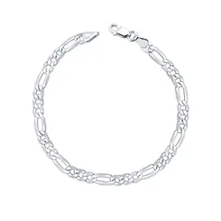 Pulseira Prata Masculina Figaro 21cm 2mm