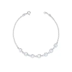 Pulseira Prata Com Bolinhas De Zircônias Brancas