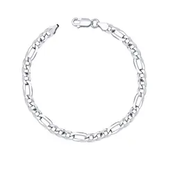 Pulseira Prata Masculina Figaro 20cm 5mm