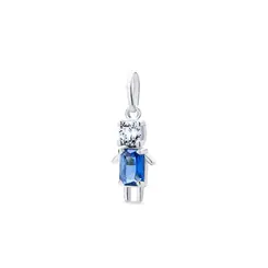 Pingente Prata Menino Com Zircônias Branca E Azul