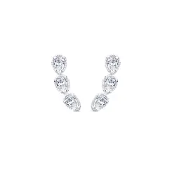 Brinco Prata Ear Cuff com Zircônia