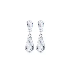 Brinco Prata Gota com Zircônia