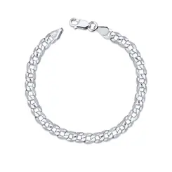 Pulseira Prata Masculina Grumet 21cm 6mm