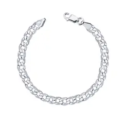 Pulseira Prata Masculina Grumet 21cm 7mm