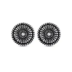 Brinco Prata Envelhecido Mandala Pequeno