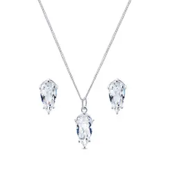 Conjunto Prata Gota Grande em Zircônia