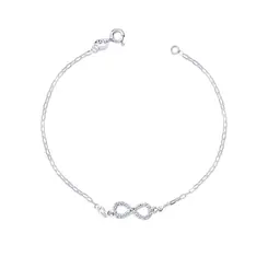 Pulseira Prata Infinito com Zircônias