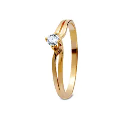 Anel Solitario Ouro 18K E Zircônia Infinite