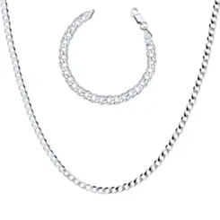 Conjunto Prata Masculino Grumet 7mm