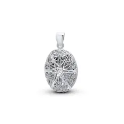Pingente Relicario Prata Leve Oval