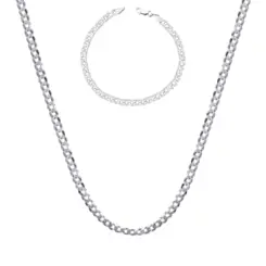 Conjunto Prata Masculino Grumet 6mm