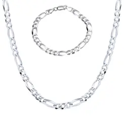 Conjunto Prata Masculino Figaro 5mm