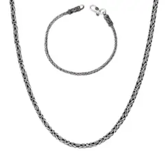 Conjunto Prata Bali Masculino 2,5mm