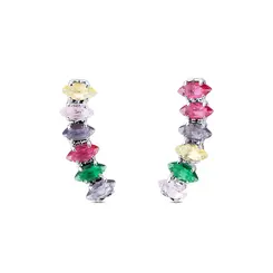 Brinco Prata Leve Ear Cuff Zircônias