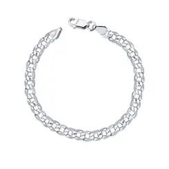 Pulseira Prata Masculina Grumet 21 Cm