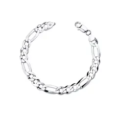 Pulseira Prata Masculina Fígaro 21Cm