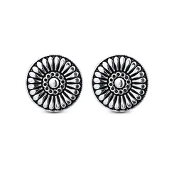 Brinco Prata Envelhecido Mandala Pequeno