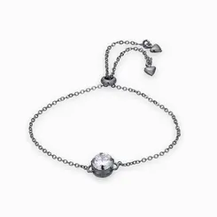 Pulseira Prata Leve Gravata Zircônia