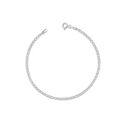 Pulseira Prata Masculina Grumet Dupla 19cm