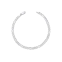 Pulseira Prata Masculina Fígaro 21cm