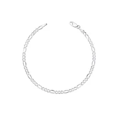 Pulseira Prata Masculina Figaro 20cm 3mm