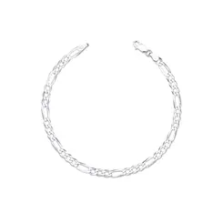 Pulseira Prata Masculina Figaro 20cm 4mm