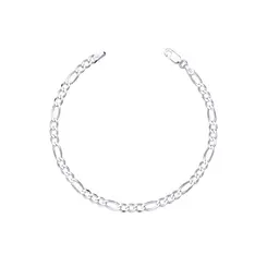 Pulseira Prata Masculina Figaro 20cm 3,8mm