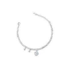 Pulseira Prata Leve Flor Lavanda